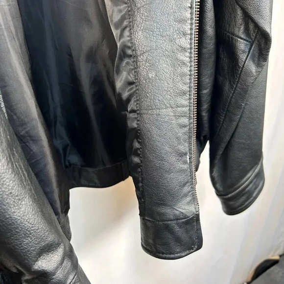 Austin Clothing Co. Size XL Men Leather Coat Black Bomber Jacket - Picture 7 of 10